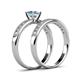 4 - Ronia Classic Aquamarine and Diamond Bridal Set Ring 