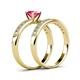 4 - Ronia Classic Pink Tourmaline and Diamond Bridal Set Ring 