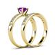 4 - Ronia Classic Amethyst and Diamond Bridal Set Ring 