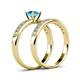 4 - Ronia Classic Blue Topaz and Diamond Bridal Set Ring 
