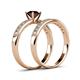 4 - Ronia Classic Red Garnet and Diamond Bridal Set Ring 