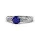 1 - Merlyn Classic Blue Sapphire and Diamond Engagement Ring 