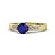 1 - Merlyn Classic Blue Sapphire and Diamond Engagement Ring 