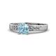 1 - Merlyn Classic Aquamarine and Diamond Engagement Ring 