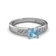 2 - Merlyn Classic Aquamarine and Diamond Engagement Ring 