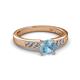 2 - Merlyn Classic Aquamarine and Diamond Engagement Ring 