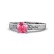 1 - Merlyn Classic Pink Tourmaline and Diamond Engagement Ring 