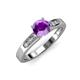 3 - Merlyn Classic Amethyst and Diamond Engagement Ring 