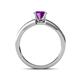 4 - Merlyn Classic Amethyst and Diamond Engagement Ring 