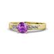1 - Merlyn Classic Amethyst and Diamond Engagement Ring 