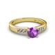 2 - Merlyn Classic Amethyst and Diamond Engagement Ring 