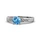 1 - Merlyn Classic Blue Topaz and Diamond Engagement Ring 