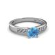 2 - Merlyn Classic Blue Topaz and Diamond Engagement Ring 