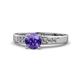 1 - Merlyn Classic Iolite and Diamond Engagement Ring 