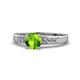 1 - Merlyn Classic Peridot and Diamond Engagement Ring 