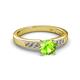 2 - Merlyn Classic Peridot and Diamond Engagement Ring 