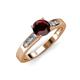3 - Merlyn Classic Red Garnet and Diamond Engagement Ring 