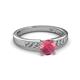 2 - Merlyn Classic Rhodolite Garnet and Diamond Engagement Ring 