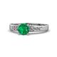 1 - Merlyn Classic Emerald and Diamond Engagement Ring 
