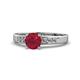 1 - Merlyn Classic Ruby and Diamond Engagement Ring 