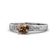 1 - Merlyn Classic Smoky Quartz and Diamond Engagement Ring 