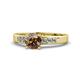 1 - Merlyn Classic Smoky Quartz and Diamond Engagement Ring 