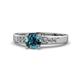 1 - Merlyn Classic Blue and White Diamond Engagement Ring 