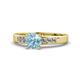 1 - Merlyn Classic Aquamarine and Diamond Engagement Ring 