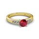 2 - Merlyn Classic Ruby and Diamond Engagement Ring 