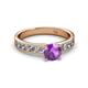 2 - Salana Classic Amethyst and Diamond Engagement Ring 