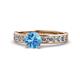Salana Classic Blue Topaz and Diamond Engagement Ring 