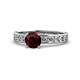 Salana Classic Red Garnet and Diamond Engagement Ring 