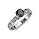 3 - Salana Classic Black and White Diamond Engagement Ring 