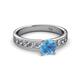 2 - Salana Classic Blue Topaz and Diamond Engagement Ring 