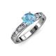 3 - Salana Classic Blue Topaz and Diamond Engagement Ring 