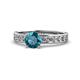 Salana Classic London Blue Topaz and Diamond Engagement Ring 