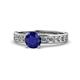 1 - Salana Classic Blue Sapphire and Diamond Engagement Ring 