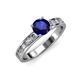 3 - Salana Classic Blue Sapphire and Diamond Engagement Ring 