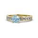 1 - Salana Classic Aquamarine and Diamond Engagement Ring 