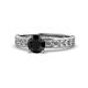 Salana Classic Black and White Diamond Engagement Ring Black and White Diamond Womens Engagement Ring ctw K White Gold