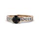 Salana Classic Black and White Diamond Engagement Ring Black and White Diamond Womens Engagement Ring ctw K Rose Gold