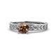 Salana Classic Smoky Quartz and Diamond Engagement Ring Smoky Quartz and Diamond Womens Engagement Ring ctw K White Gold
