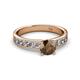 2 - Salana Classic Smoky Quartz and Diamond Engagement Ring 