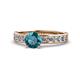 Salana Classic London Blue Topaz and Diamond Engagement Ring London Blue Topaz and Diamond Womens Engagement Ring ctw K Rose Gold
