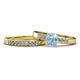 1 - Merlyn Classic Aquamarine and Diamond Bridal Set Ring 