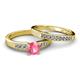 2 - Merlyn Classic Pink Tourmaline and Diamond Bridal Set Ring 