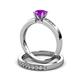 3 - Merlyn Classic Amethyst and Diamond Bridal Set Ring 