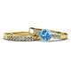 1 - Merlyn Classic Blue Topaz and Diamond Bridal Set Ring 