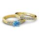 2 - Merlyn Classic Blue Topaz and Diamond Bridal Set Ring 