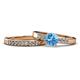 1 - Merlyn Classic Blue Topaz and Diamond Bridal Set Ring 